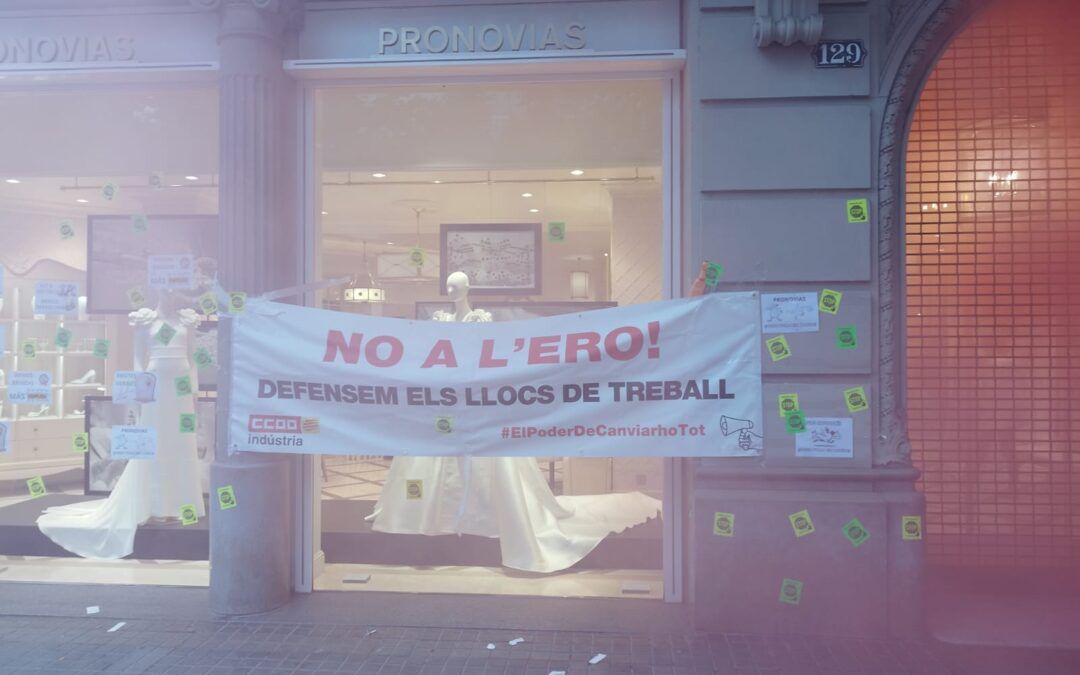 Los trabajadores de Pronovias llevaron la protesta a Barcelona