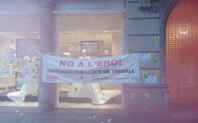 Los trabajadores de Pronovias llevaron la protesta a Barcelona