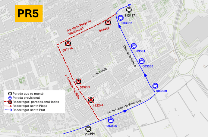 Alteracions de trànsit al carrer Lleida del Prat de Llobregat el 20 d’agost