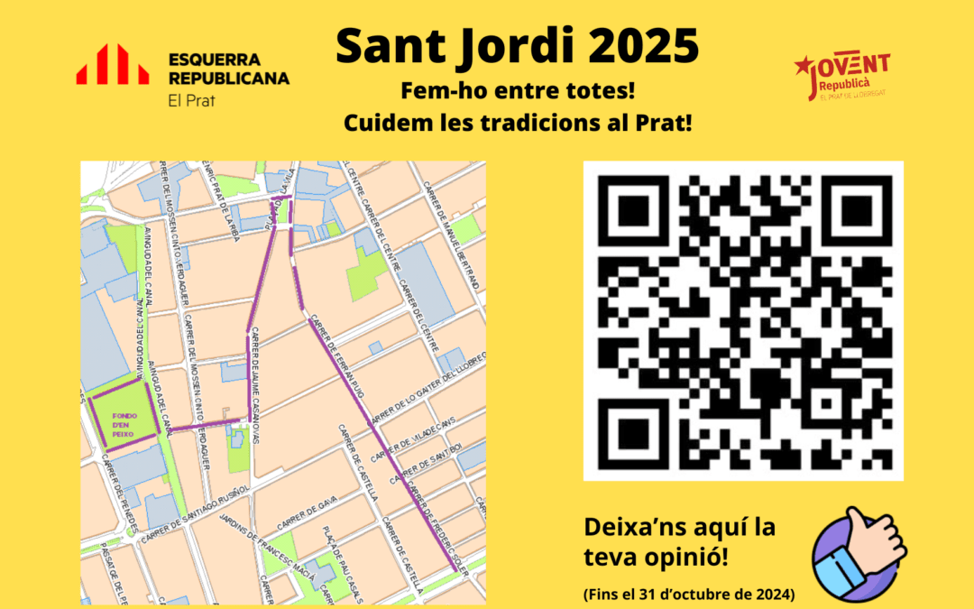 Esquerra Republicana proposa un nou recorregut per Sant Jordi 2025 al Prat