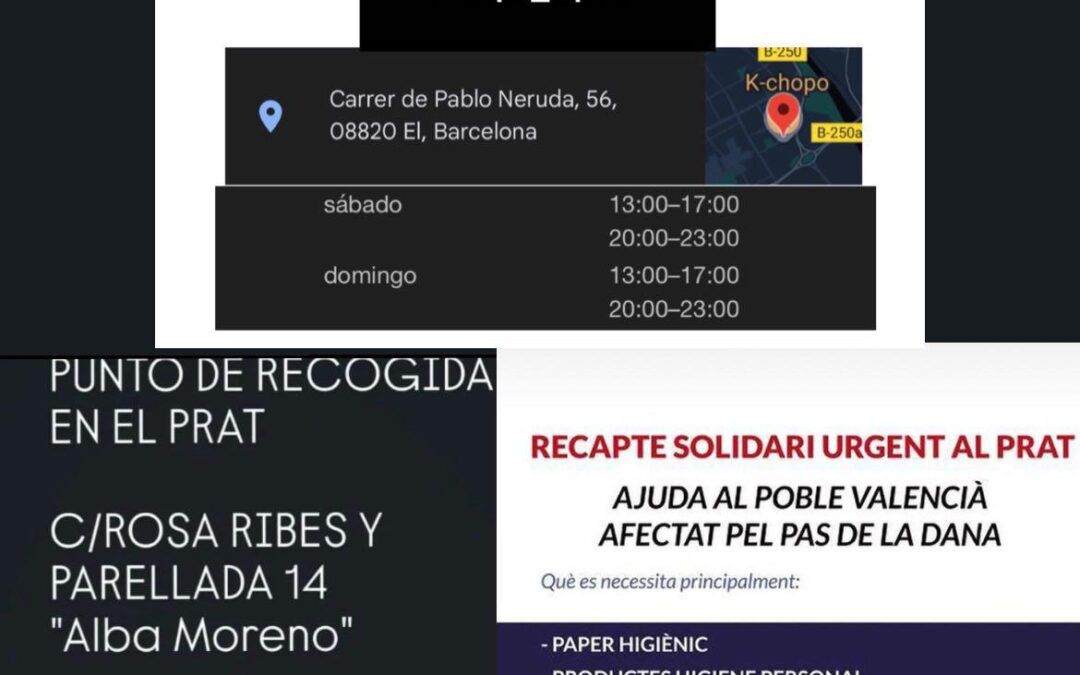 El Prat es mobilitza per ajudar València després de la DANA devastadora