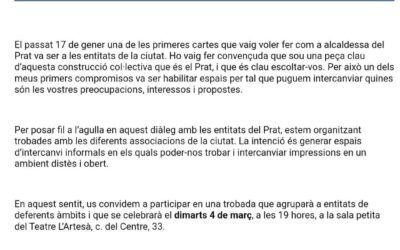 Trobada amb entitats al Prat: un espai de diàleg amb absències destacades