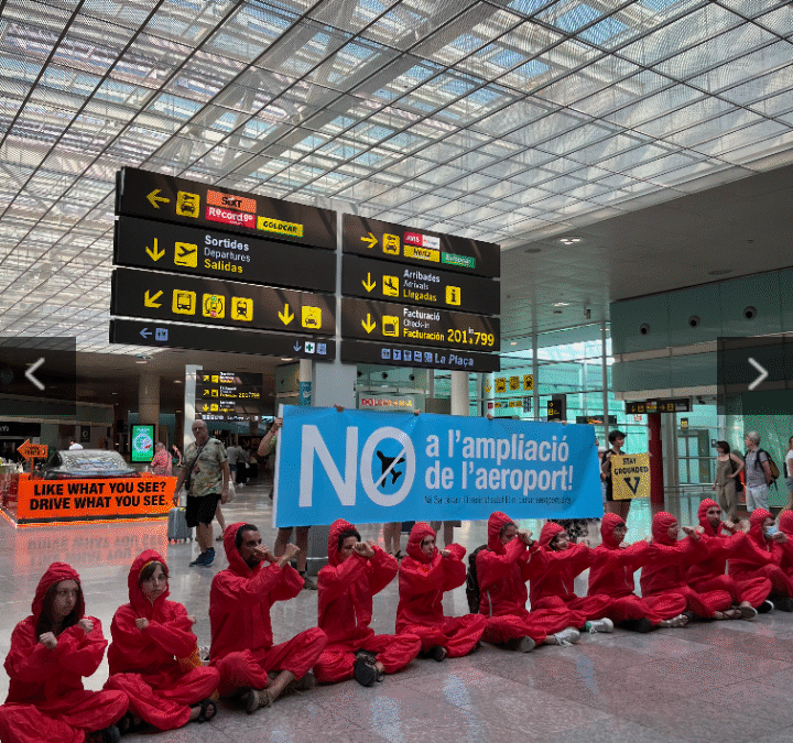 Línia vermella a la T1 contra l’ampliació de l’aeroport del Prat