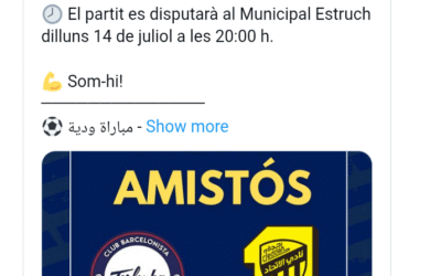 El Terlenka s’enfronta al filial de l’Al-Ittihad: un amistós de prestigi al Prat de Llobregat