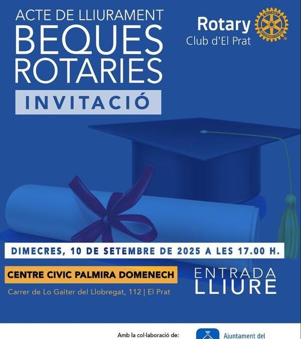 Quatre joves del Prat reben les beques del Rotary Club per continuar els estudis superiors