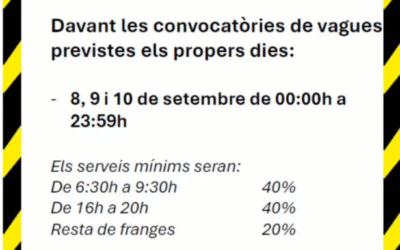 Nova vaga d’autobusos al Prat: tres dies de parades totals al setembre