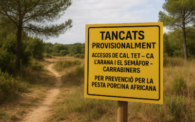 Tancats provisionalment diversos accessos naturals del Delta per la prevenció de la pesta porcina africana