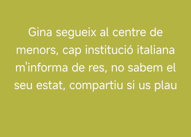 Encara no s’ha produït el retrobament de la Gina amb la seva mare