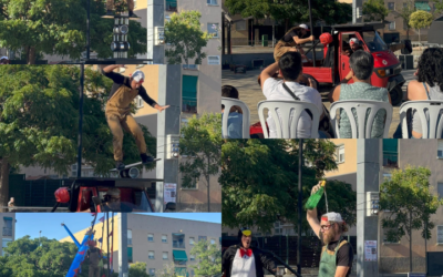 Saltimbanqui porta el circ i el bon humor a la Plaça de l’Amistat