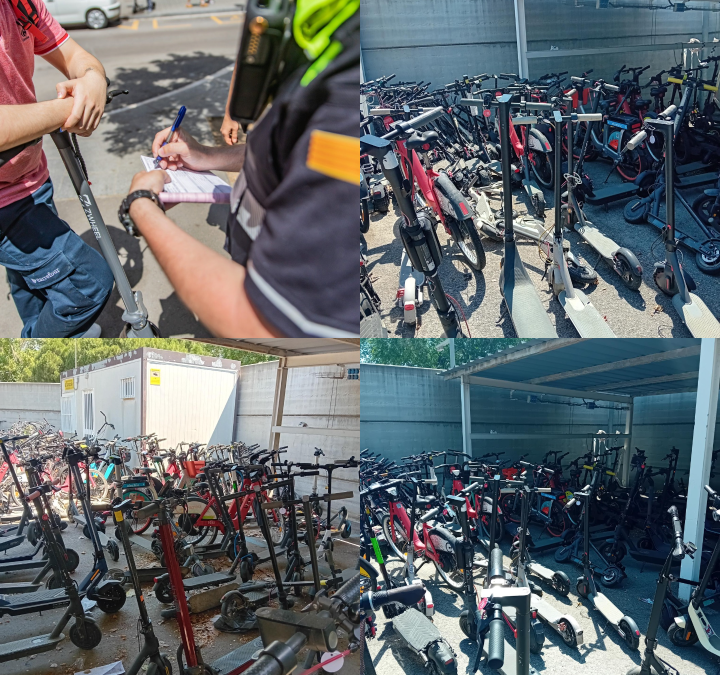 Control intensiu de patinets al Prat: 187 denúncies i 118 vehicles retirats en tres mesos