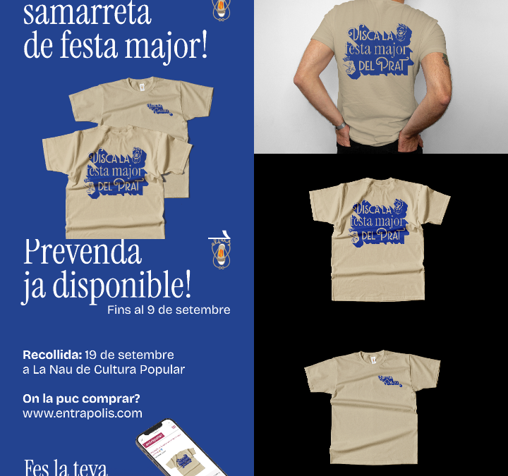 La cultura popular del Prat ja té samarreta oficial per a la Festa Major d’enguany