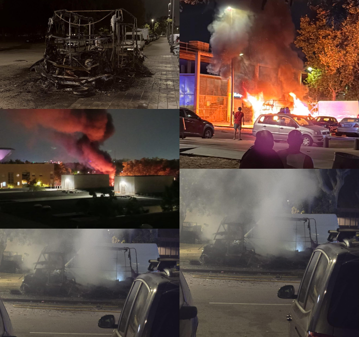 Crema una caravana a la zona del Parc Nou durant la nit d’ahir