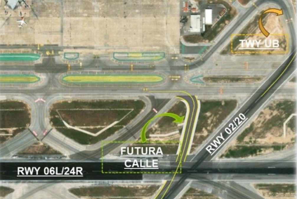 Aena posa en marxa les obres d’una nova sortida ràpida a la pista creuada de l’aeroport del Prat