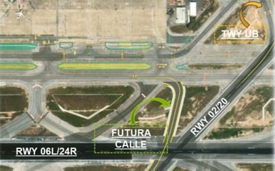 Aena posa en marxa les obres d’una nova sortida ràpida a la pista creuada de l’aeroport del Prat